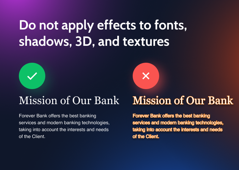 effects application to typography fonts