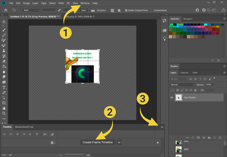 How to make GIFs in Photoshop, step 5
