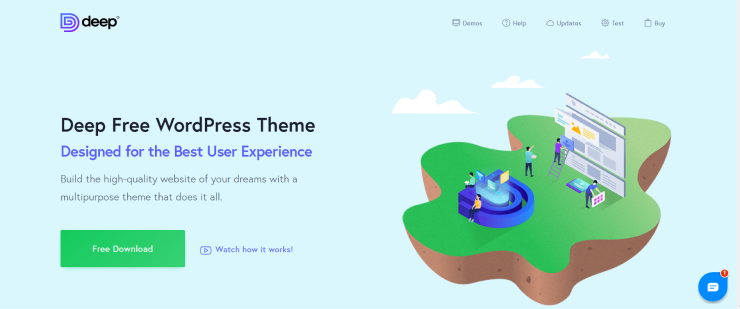 deep free wordpress theme