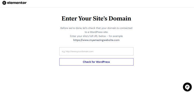 Elementor site creating a domain name