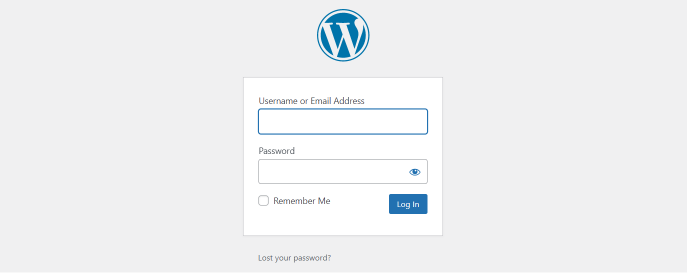 WordPress login form