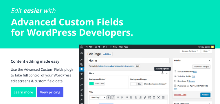 advanced custom fields wp plugin