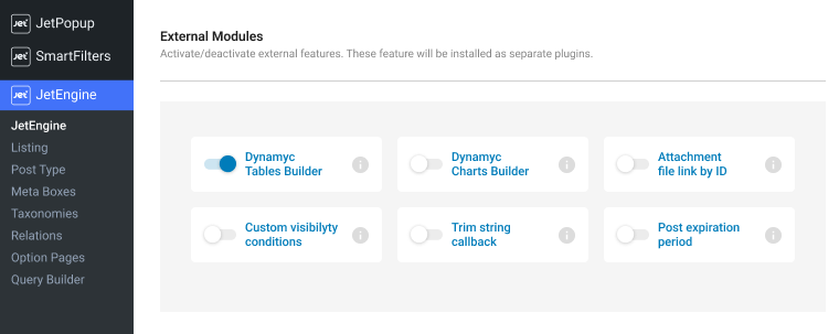 dynamic tables builder external module