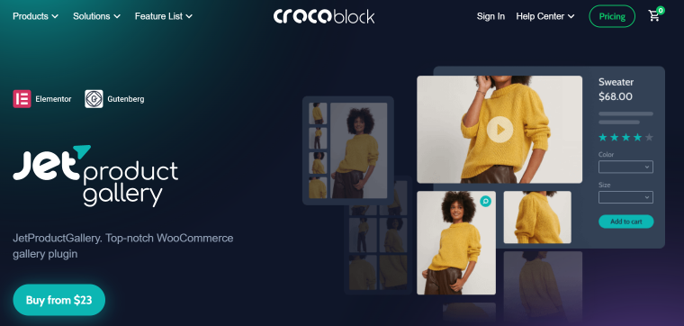 jetproductgallery crocoblock plugin for gutenberg