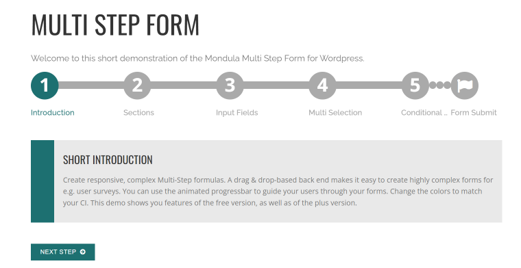 Multi Step Form plugin for Gutenberg