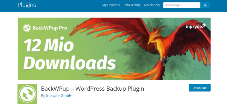 backwpup wordpress plugin