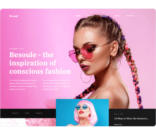 Besoul — fashion blog Elementor template