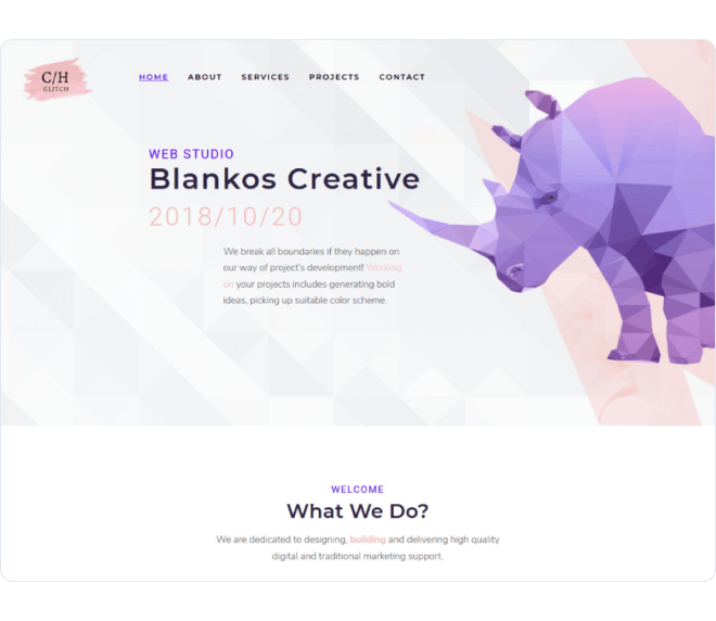 Blankos — creative minimal Elementor template