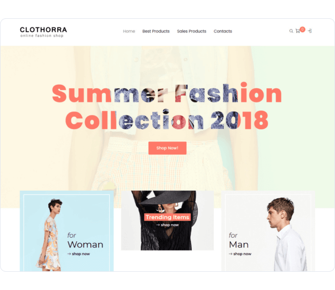 Clothorra — fashion shop Elementor template