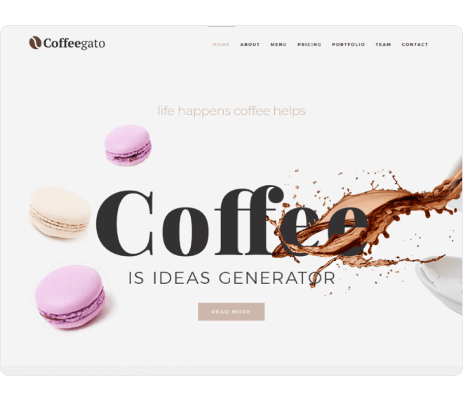 Coffegato – coffee shop Elementor template