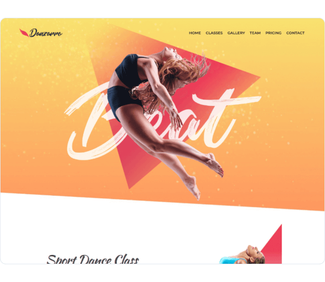 Danzarro – dance classes Elementor template