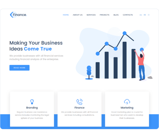 Finance – business Elementor template