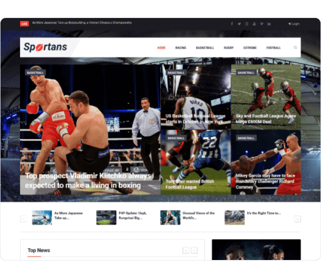 Sportans — sports news Elementor template