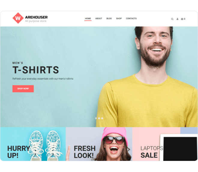 Warehouser — multibrand online store Elementor template