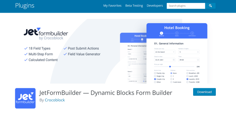 JetFormBuilder plugin page