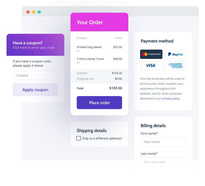 Custom Checkout page