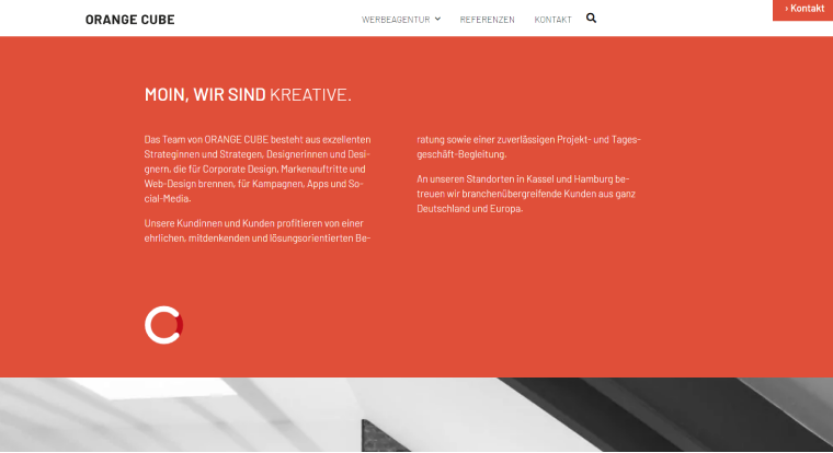 orange cube business site example