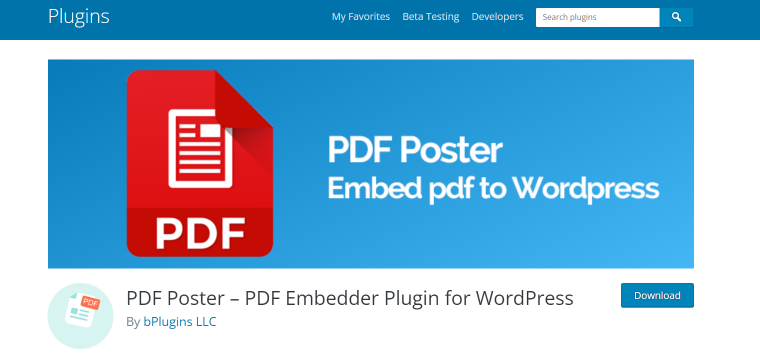 pdf poster wordpress plugin