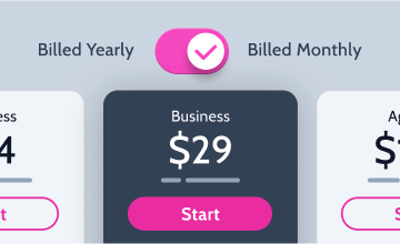 switcher widget added to the pricing table