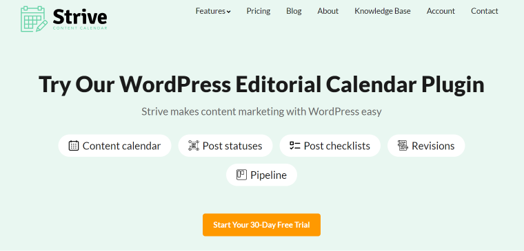 strive content calendar plugin