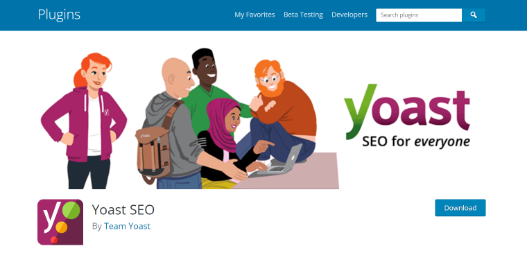 Yoast SEO plugin homepage