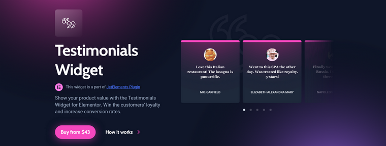 JetElements testimonials widget