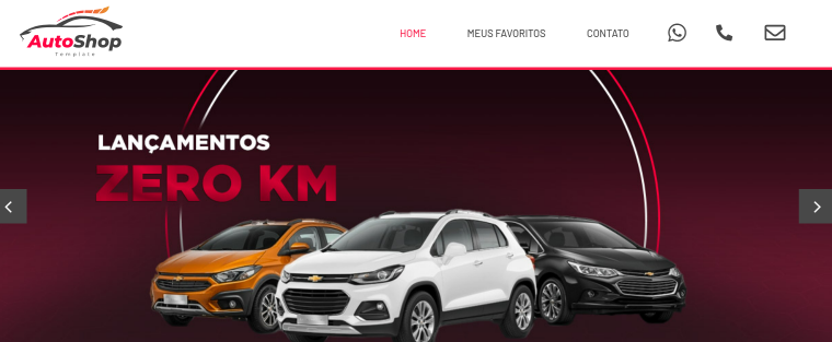 AutoShop website homepage