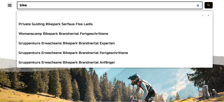 bike&ski website search