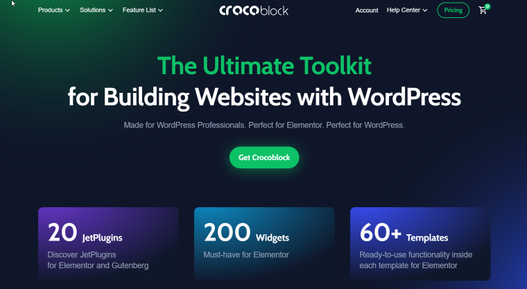 crocoblock website homepage