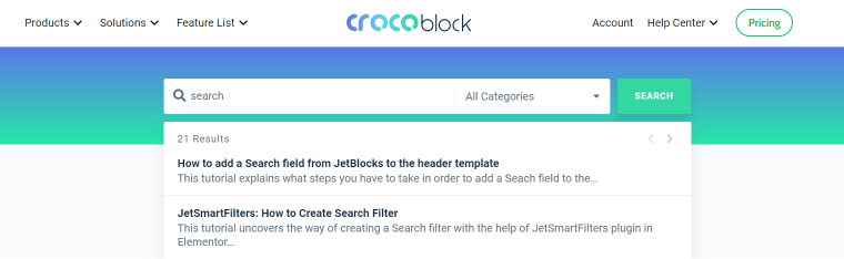Crocoblock knowledge base page