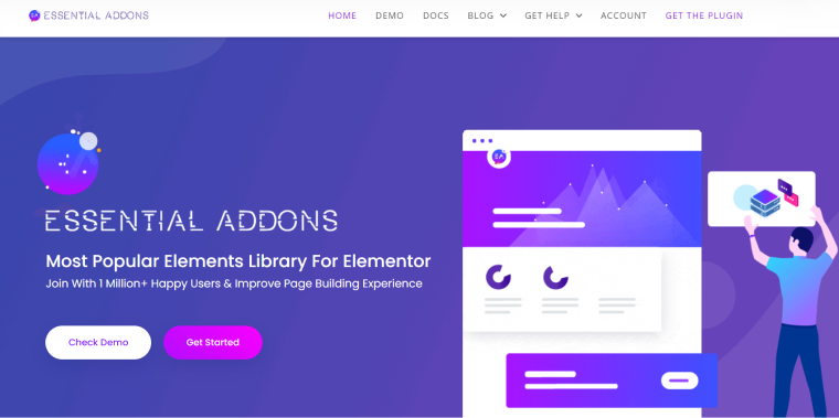 Essential Addons for Elementor homepage