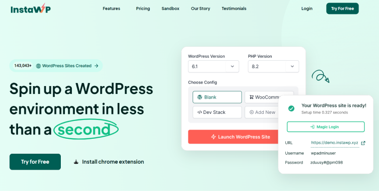 instawp wordpress plugin