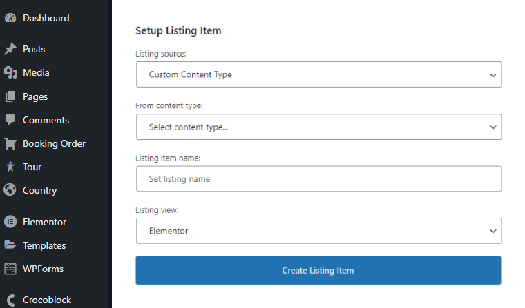 listing creation with the JetEngine plugin