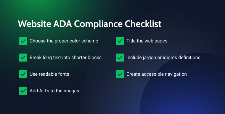 website ada checklist