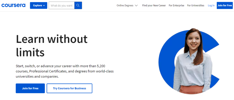 Coursera homepage