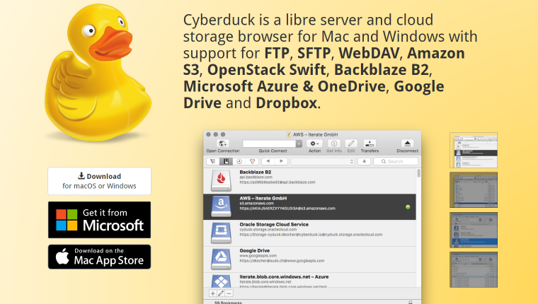 Cyberduck ftp for mac and windows