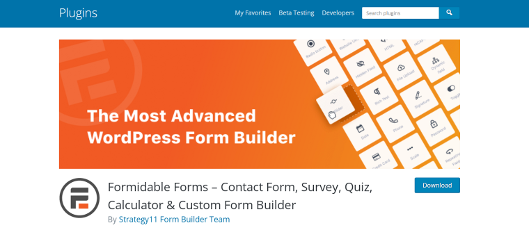 formidable forms wordpress plugin