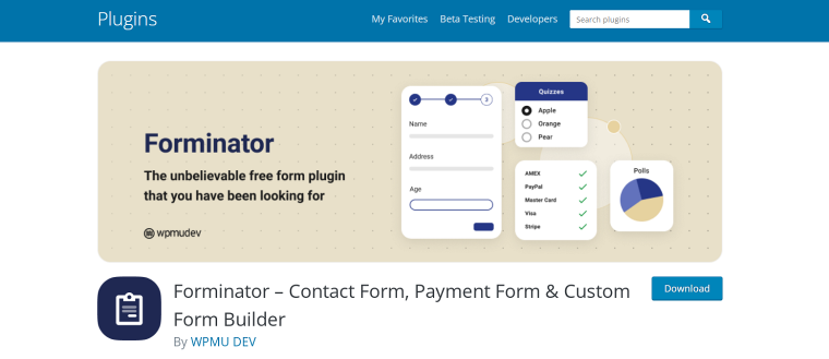 forminator wordpress plugin