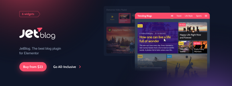 jetblog wordpress plugin for elementor