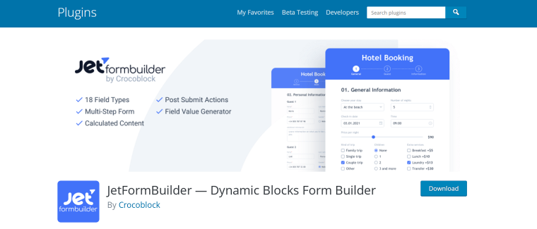 jetformbuilder user profile forms plugin