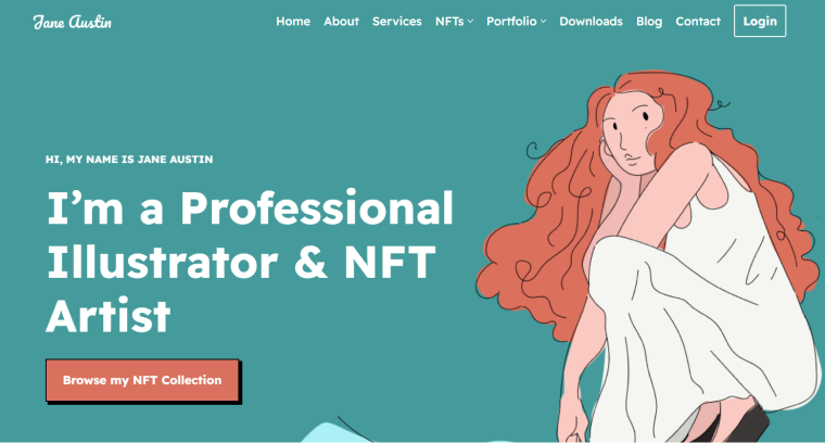 Nft illustrator wordpress theme demo