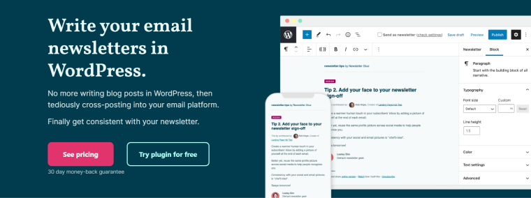 Newsletter glue WordPress plugin affiliate program