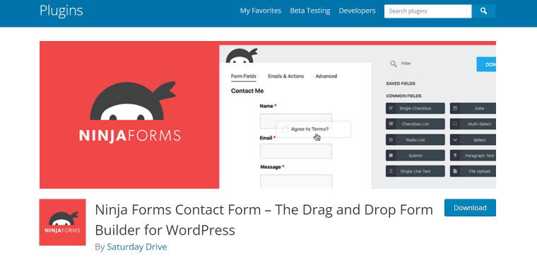 ninja forms wordpress plugin