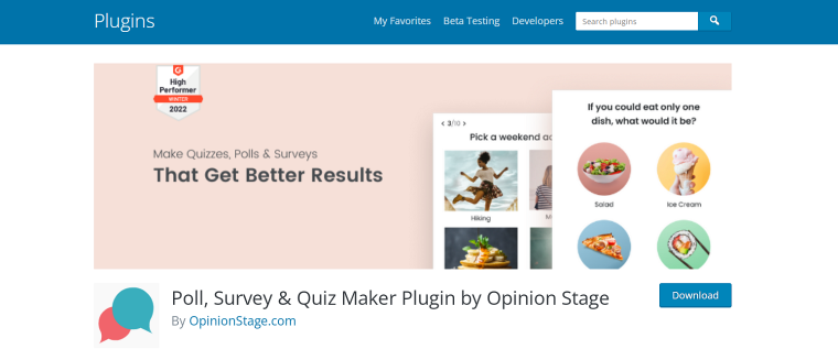 poll, survey, & quiz maker wordpress plugin