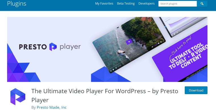 prestoplayer wordpress video plugin