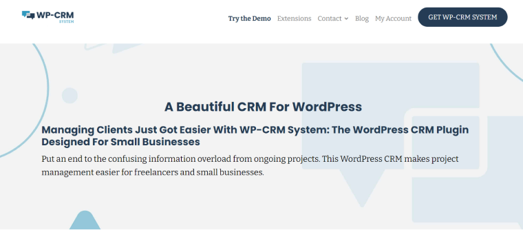 Wp-crm system managed dashboard in wordpress