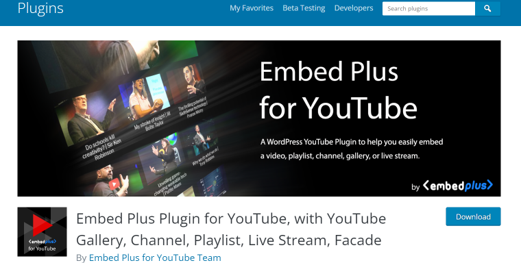 embed plus for youtube wordpress plugin