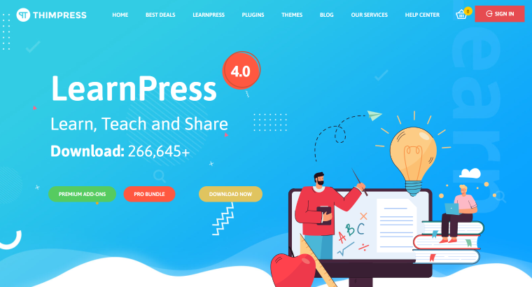 learnpress LMS plugin homepage