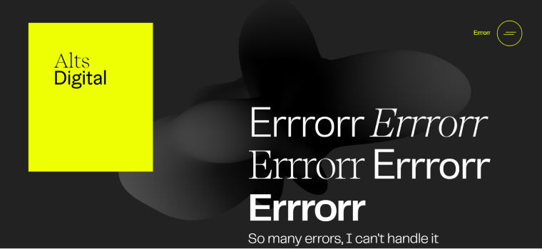 digital studio error page