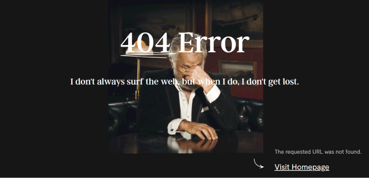 Пример страницы с ошибкой 404